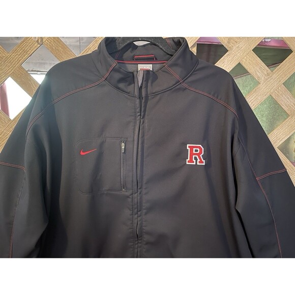 Nike Team Rutgers Scarlet Knights Bomber Jacket Y2K Men's XXL Flawed - Picture 3 of 12